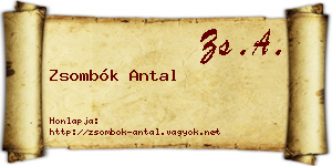 Zsombók Antal névjegykártya